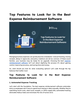 Top Features to Look for in the Best Expense Reimbursement Software