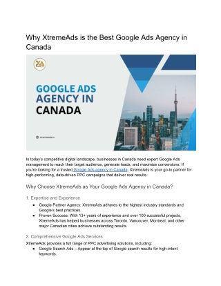 Why XtremeAds is the Best Google Ads Agency in Canada