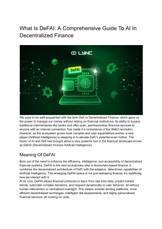 DeFAI Explained: A Complete Guide to AI in Decentralized Finance