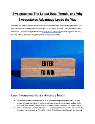 Sweepstakes_ The Latest Data, Trends, and Why Sweepstakes Advantage Leads the Way