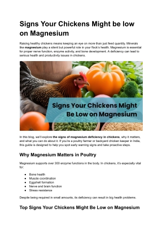 Signs Your Chickens Might be low on Magnesium