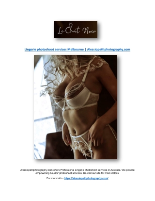 Lingerie photoshoot services Melbourne | Alessiopettiphotography.com