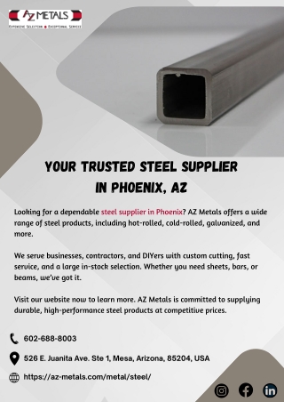 Your trusted steel supplier in Phoenix, AZ