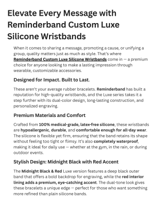 Elevate Every Message with Reminderband Custom Luxe Silicone Wristbands