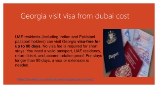Georgia visit visa from dubai cost