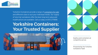 Used Sales Containers  | Yorkshire Containers
