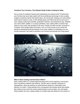 Transform Your Furniture_ The Ultimate Guide to Nano Coating for Sofas