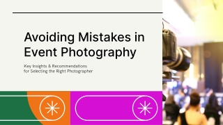 The Mistakes You Should Avoid While Selecting an Event Photographer