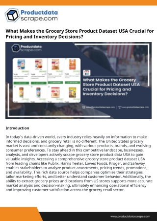 What Makes the Grocery Store Product Dataset USA Crucial for Pricing and Inventory Decisions