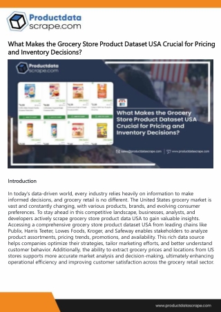 What Makes the Grocery Store Product Dataset USA Crucial for Pricing and Inventory Decisions