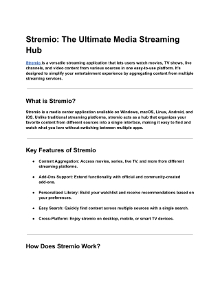 stremio the ultimate media streaming hub