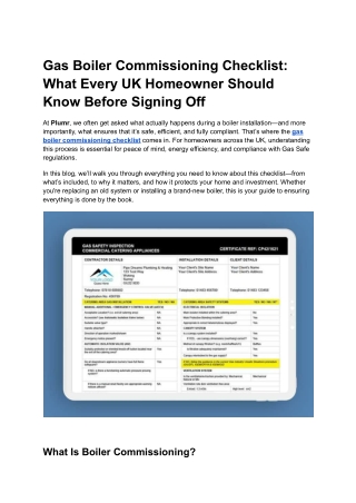 Gas Boiler Commissioning Checklist_ What Every UK Homeowner Should Know Before Signing Off