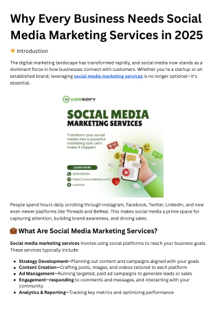 Why Every Business Needs Social Media Marketing Services in 2025