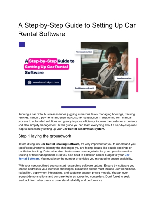 A Step-by-Step Guide to Setting Up Car Rental Software