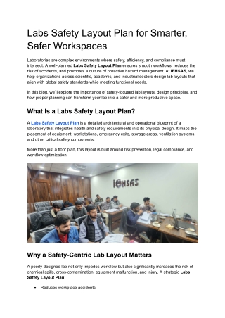 labs safety layout plan for smarter safer