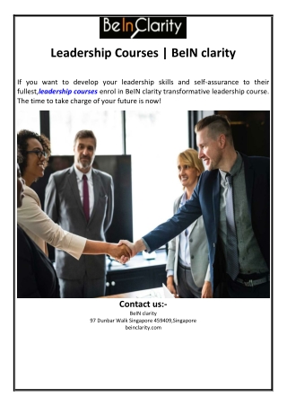 Leadership Courses | BeIN clarity
