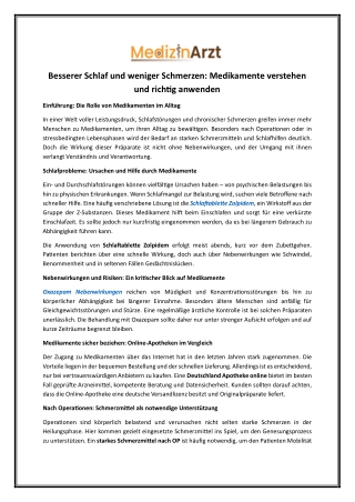 Starkes Schmerzmittel nach der Operation | Medizinarzt