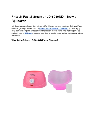 Buy Pritech Facial Steamer LD-6080ND Online at Best Price | Bijlibazaar