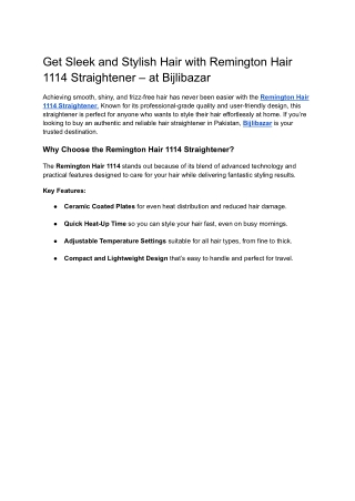Buy Remington Hair Straightener 1114 Online at Best Price | Bijlibazaar