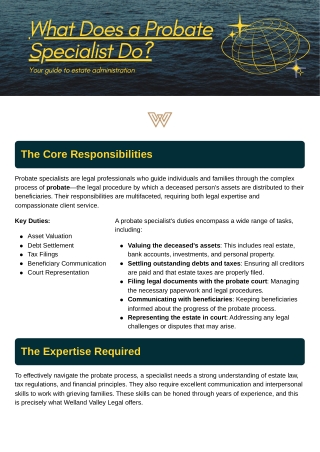 What Does a Probate Specialist Do?