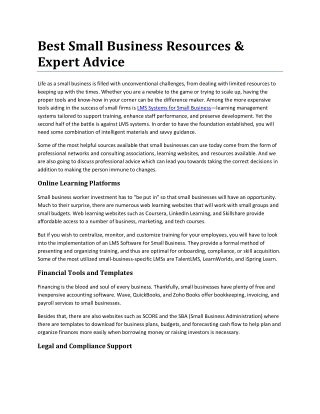 Best Small Business Resources & Expert Advice