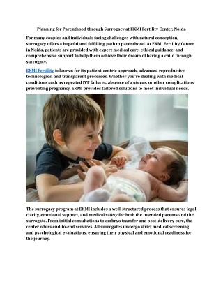 planning for parenthood through surrogacy at ekmi