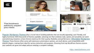 popular wordpress themes play a crucial role
