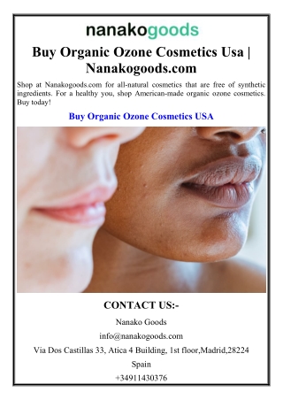Buy Organic Ozone Cosmetics Usa | Nanakogoods.com