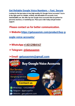 Get Reliable Google Voice Numbers – Fast, Secure