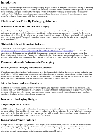 Custom Packaging Trends to Watch Out for in 2022