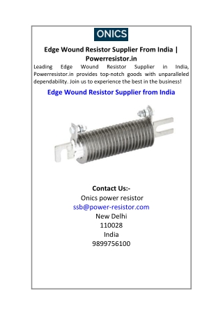 edge wound resistor supplier from india