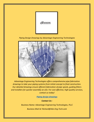 piping design drawings by advantage engineering