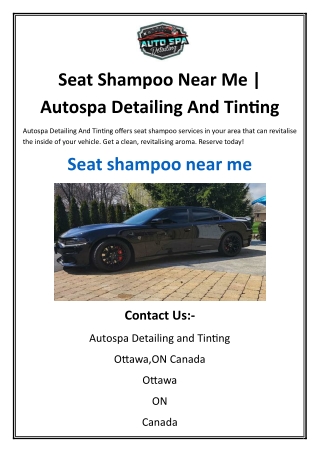 Seat Shampoo Near Me