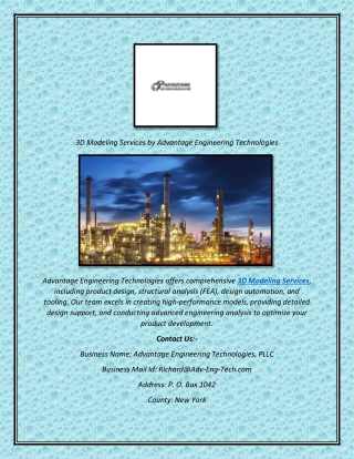 3d modeling services by advantage engineering