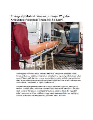 Emergency Medical Services in Kenya_ Why Are Ambulance Response Times Still So Slow