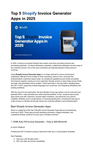 Top 5 Shopify Invoice Generator Apps in 2025