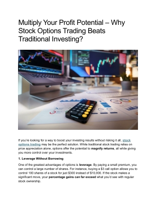 multiply your profit potential why stock options
