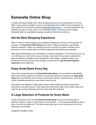 Esmeralle Online Shop