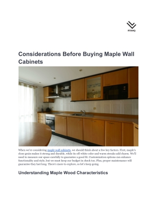 Considerations Before Buying Maple Wall Cabinets