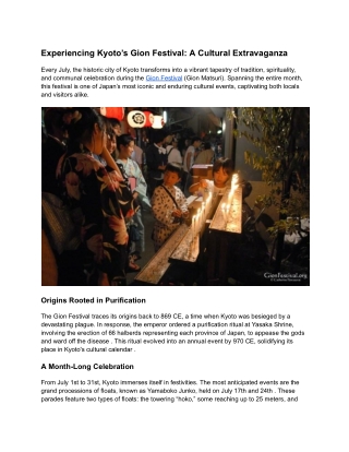 Experiencing Kyoto’s Gion Festival_ A Cultural Extravaganza