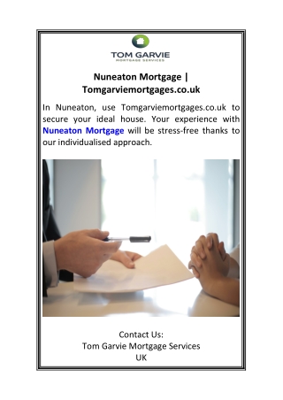 nuneaton mortgage tomgarviemortgages co uk