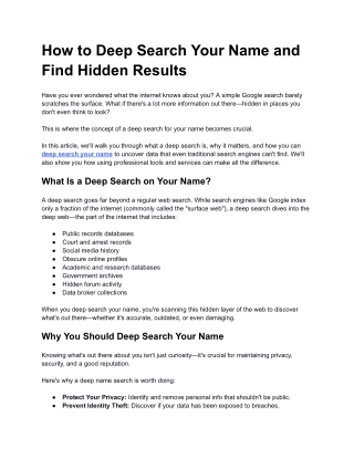 How to Deep Search Your Name and Find Hidden Results