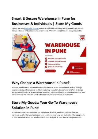 Smart & Secure Warehouse in Pune for Businesses & Individuals _ Store My Goods.docx