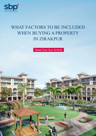 What factors to be included when buying a property in Zirakpur