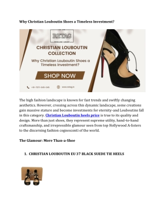 Why Christian Louboutin Shoes a Timeless Investment