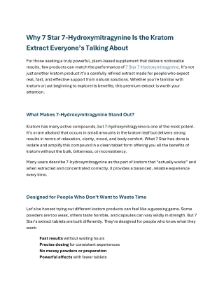 7 Star 7-Hydroxymitragynine