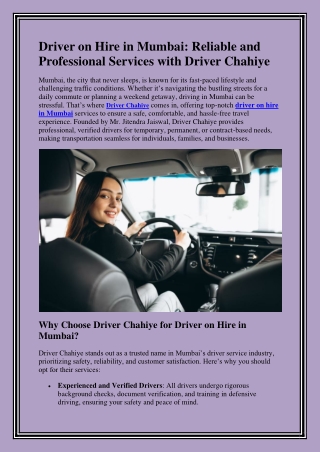 driver on hire in mumbai reliable