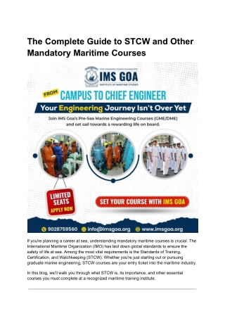 The Complete Guide to STCW and Other Mandatory Maritime Courses