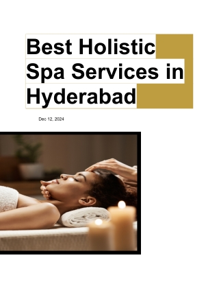 Best Holistic Spa Services in Hyderabad