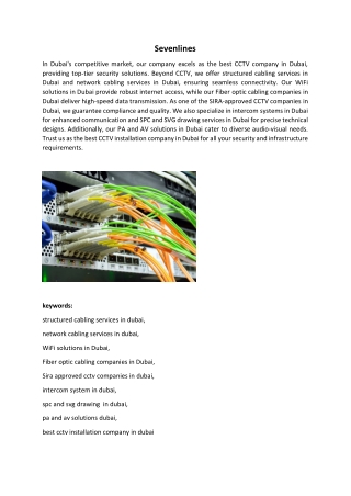 Sevenlines-Sira approved cctv companies in dubai